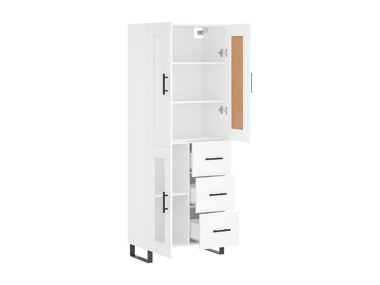 Highboard Weiß 69,5x34x180 cm Holzwerkstoff