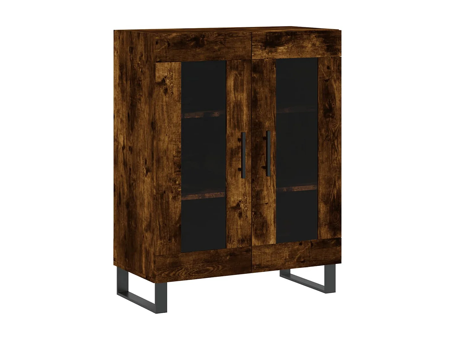 Buffet haut Chêne fumé 69,5x34x180 cm Bois d'ingénierie