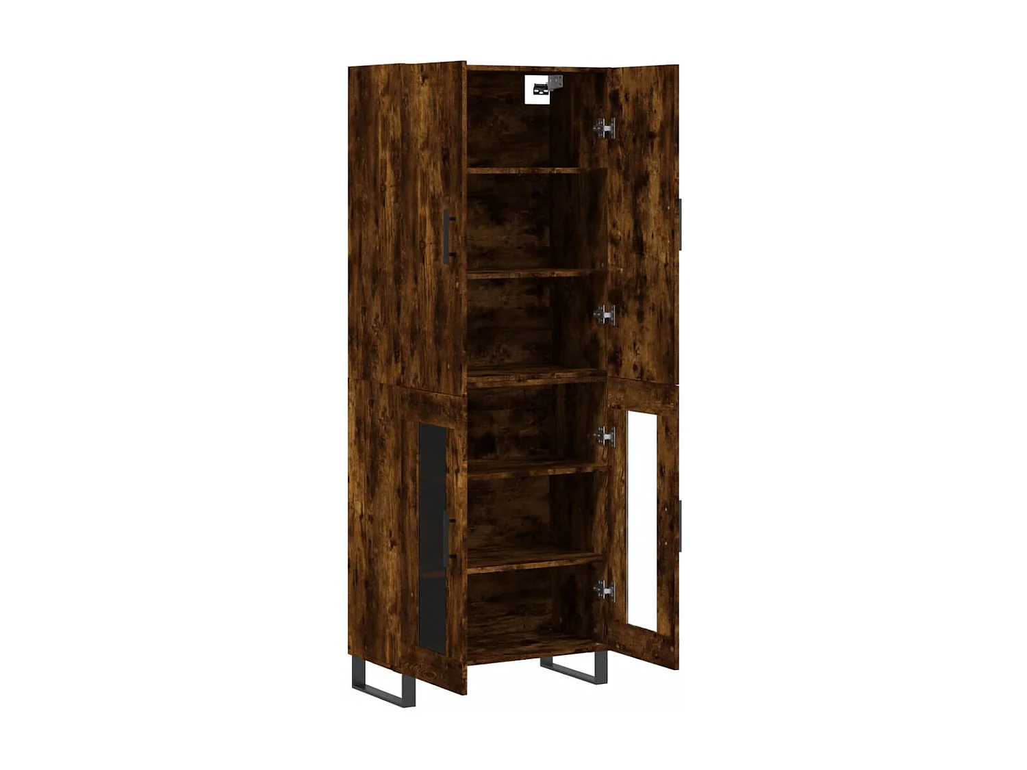 Buffet haut Chêne fumé 69,5x34x180 cm Bois d'ingénierie