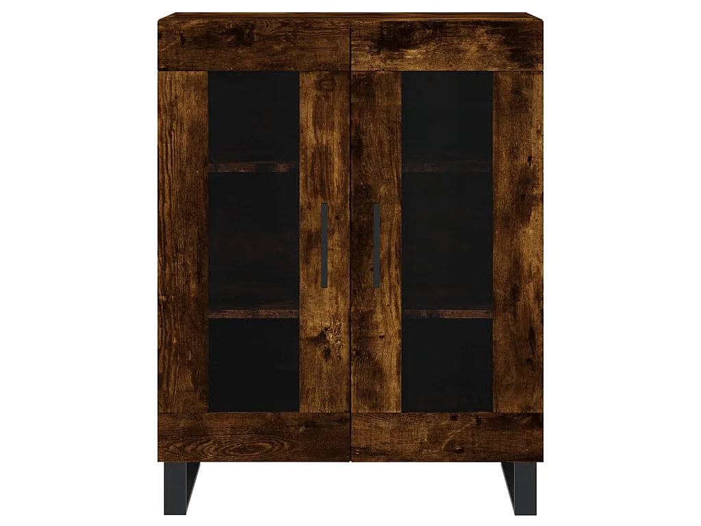 Hoge kast 69,5x34x180 cm bewerkt hout gerookt eikenkleurig