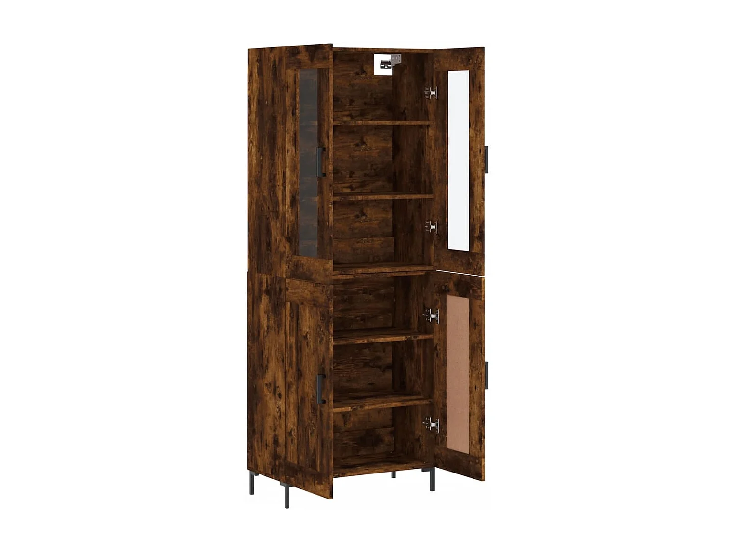 Buffet haut Chêne fumé 69,5x34x180 cm Bois d'ingénierie