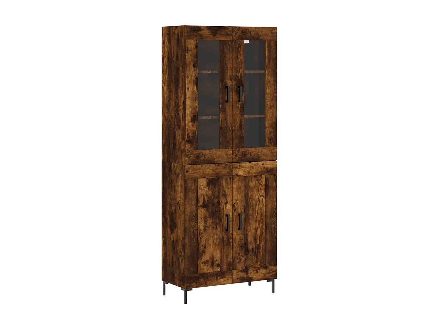 Buffet haut Chêne fumé 69,5x34x180 cm Bois d'ingénierie