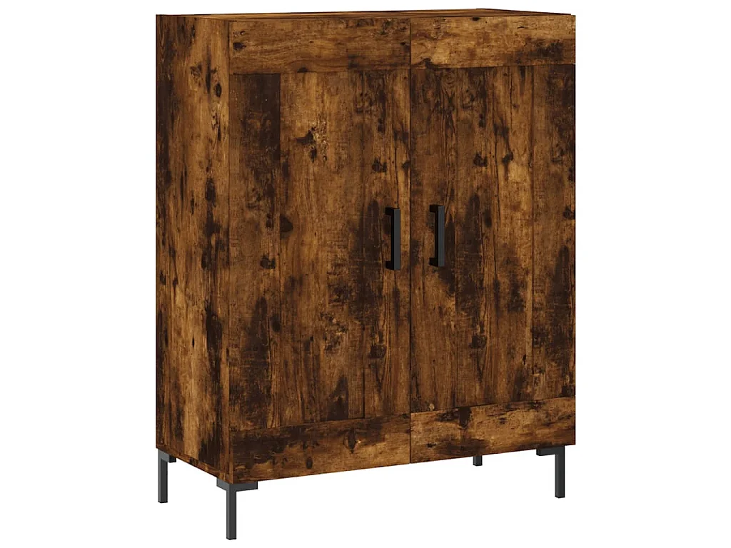 Buffet haut Chêne fumé 69,5x34x180 cm Bois d'ingénierie