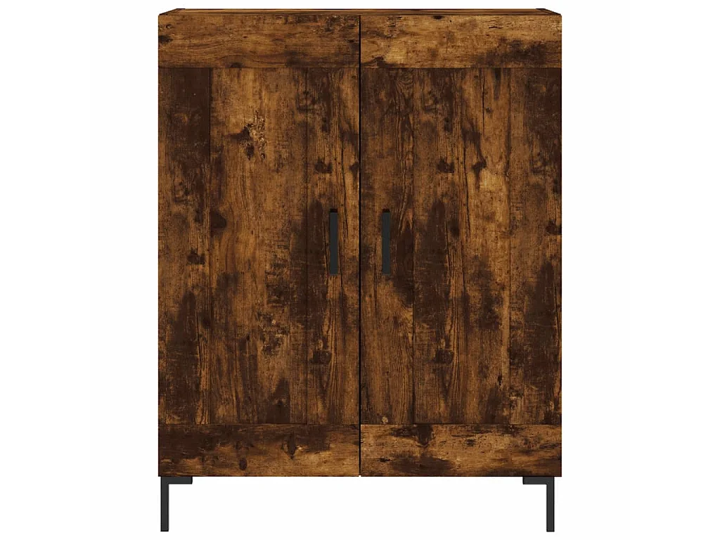 Buffet haut Chêne fumé 69,5x34x180 cm Bois d'ingénierie