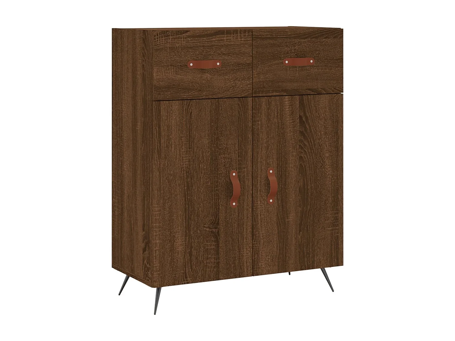 Buffet haut Chêne marron 69,5x34x180 cm Bois d'ingénierie