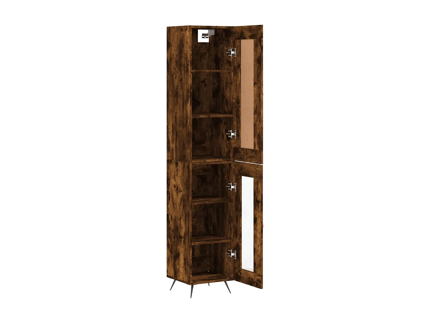 Buffet haut Chêne fumé 34,5x34x180 cm Bois d'ingénierie