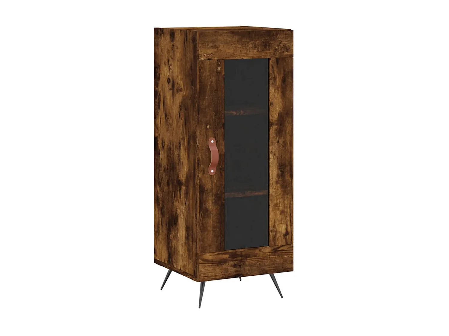 Buffet haut Chêne fumé 34,5x34x180 cm Bois d'ingénierie