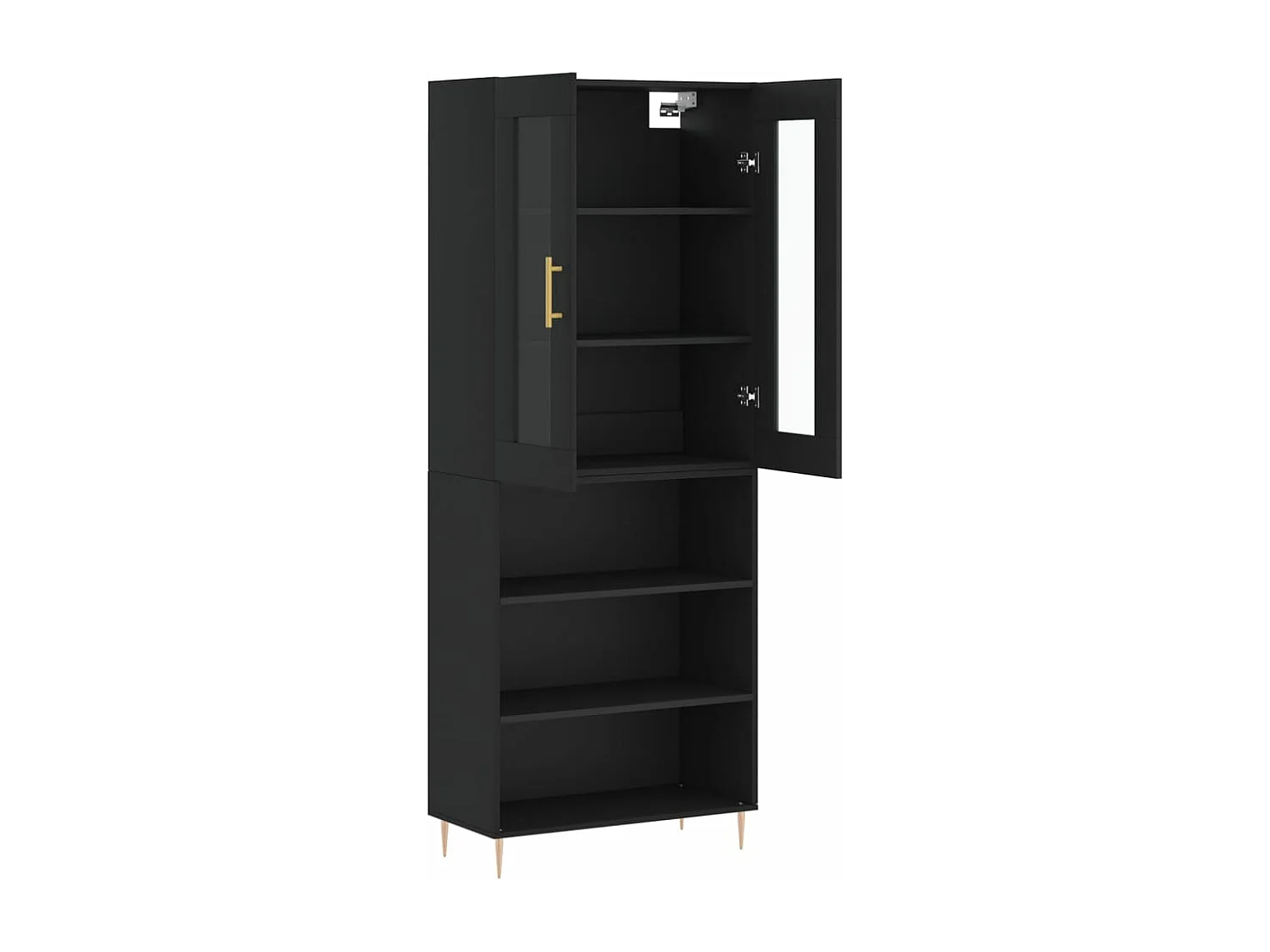 Highboard Schwarz 69,5x34x180 cm Holzwerkstoff