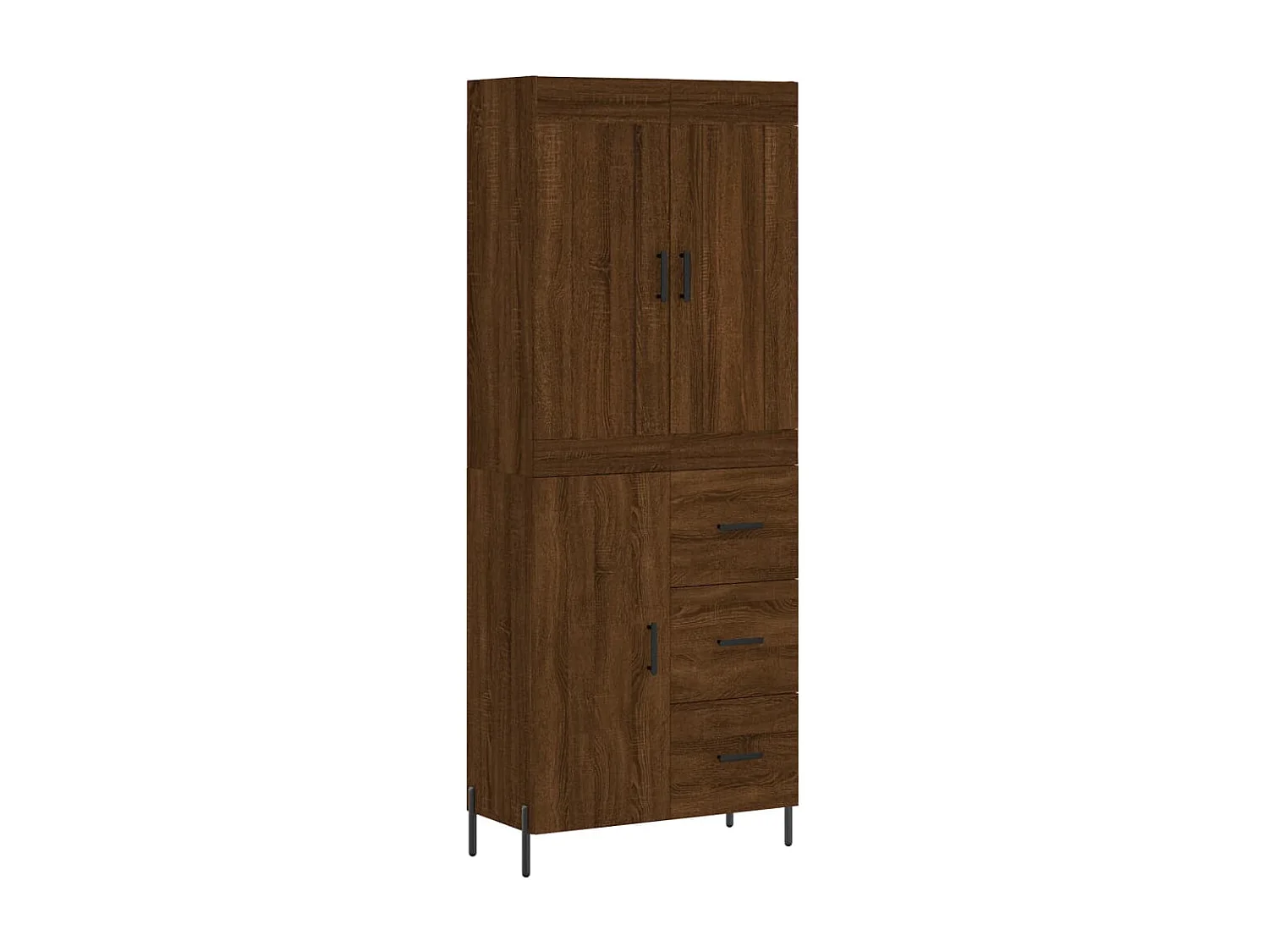 Buffet haut Chêne marron 69,5x34x180 cm Bois d'ingénierie