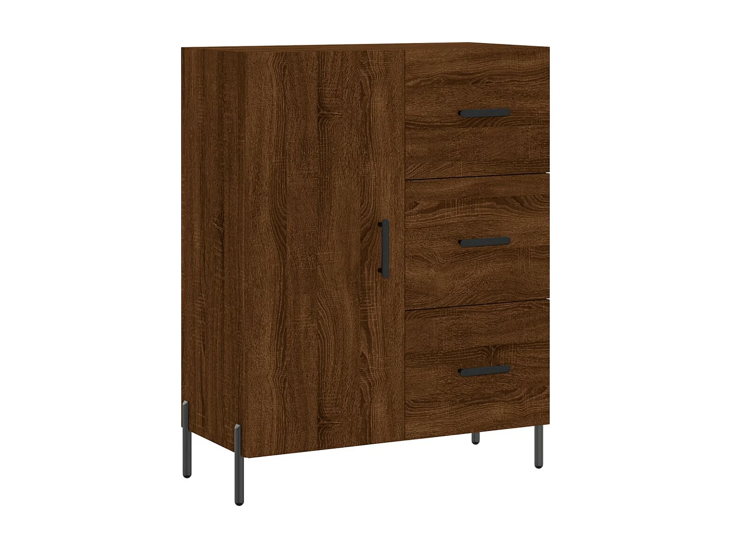 Buffet haut Chêne marron 69,5x34x180 cm Bois d'ingénierie