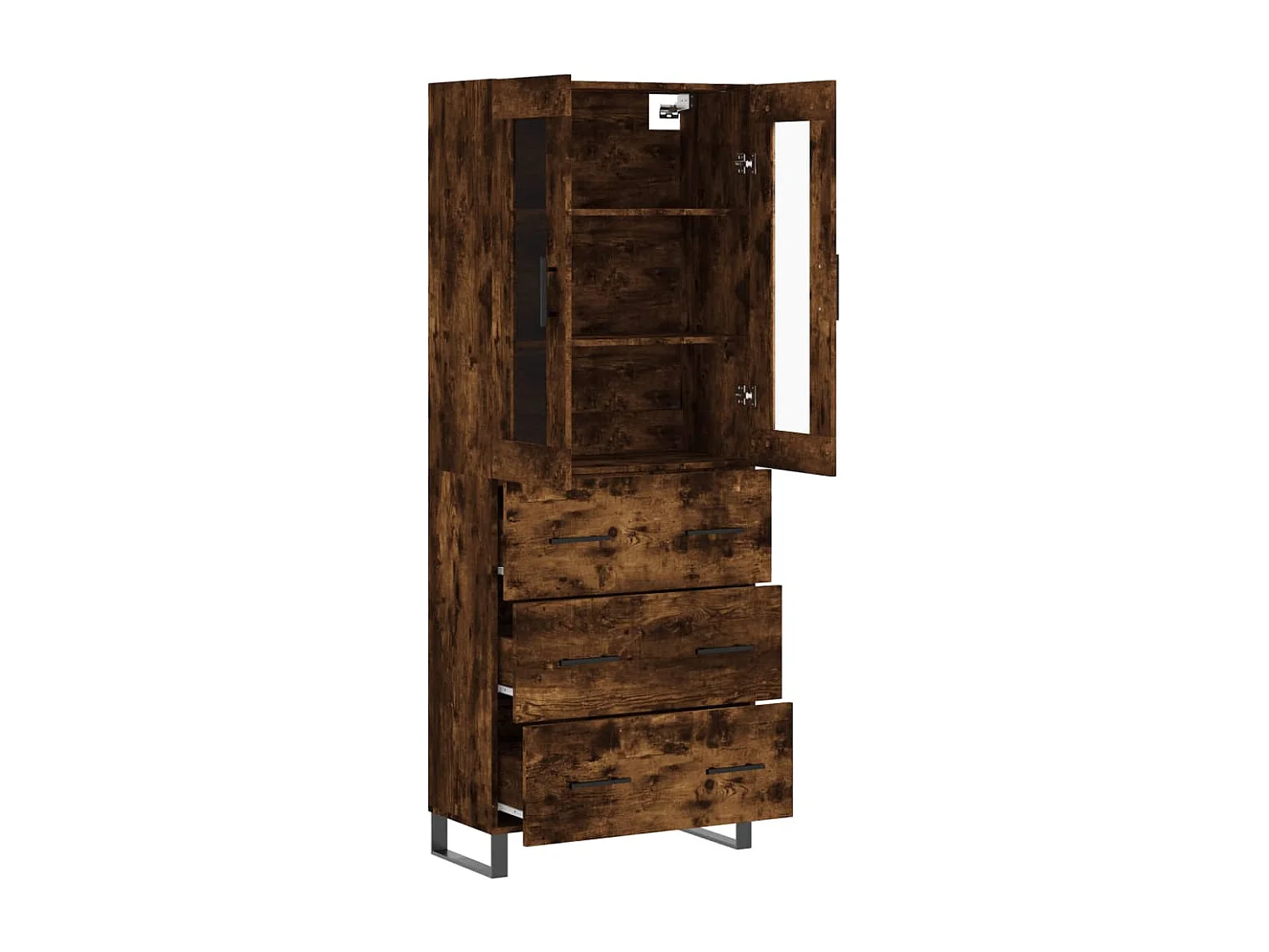 Armário alto 69,5x34x180 cm madeira processada carvalho fumado