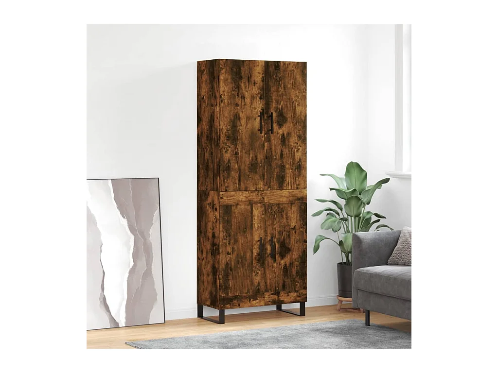 Highboard Räuchereiche 69,5x34x180 cm Holzwerkstoff