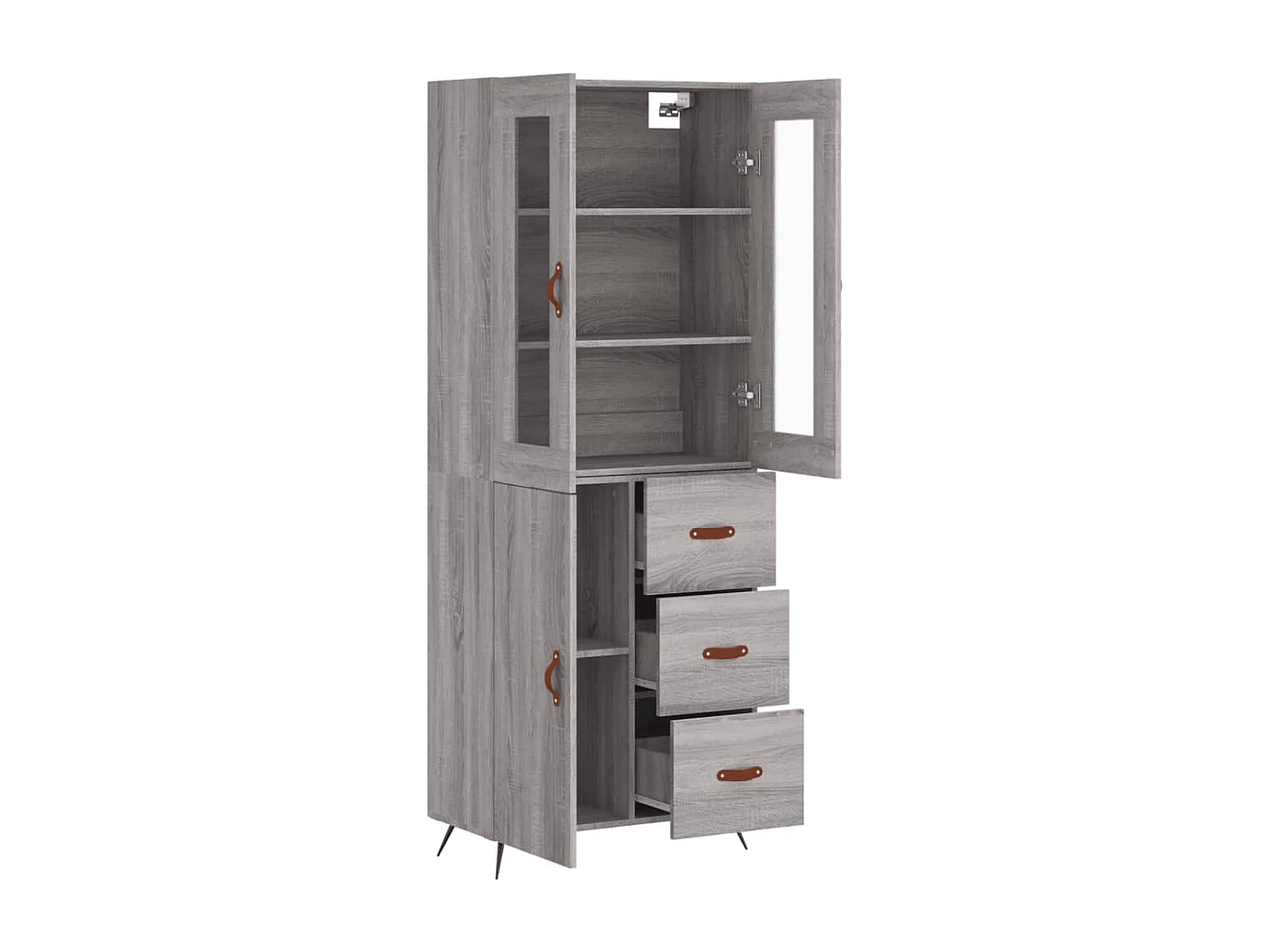 Buffet haut Sonoma gris 69,5x34x180 cm Bois d'ingénierie