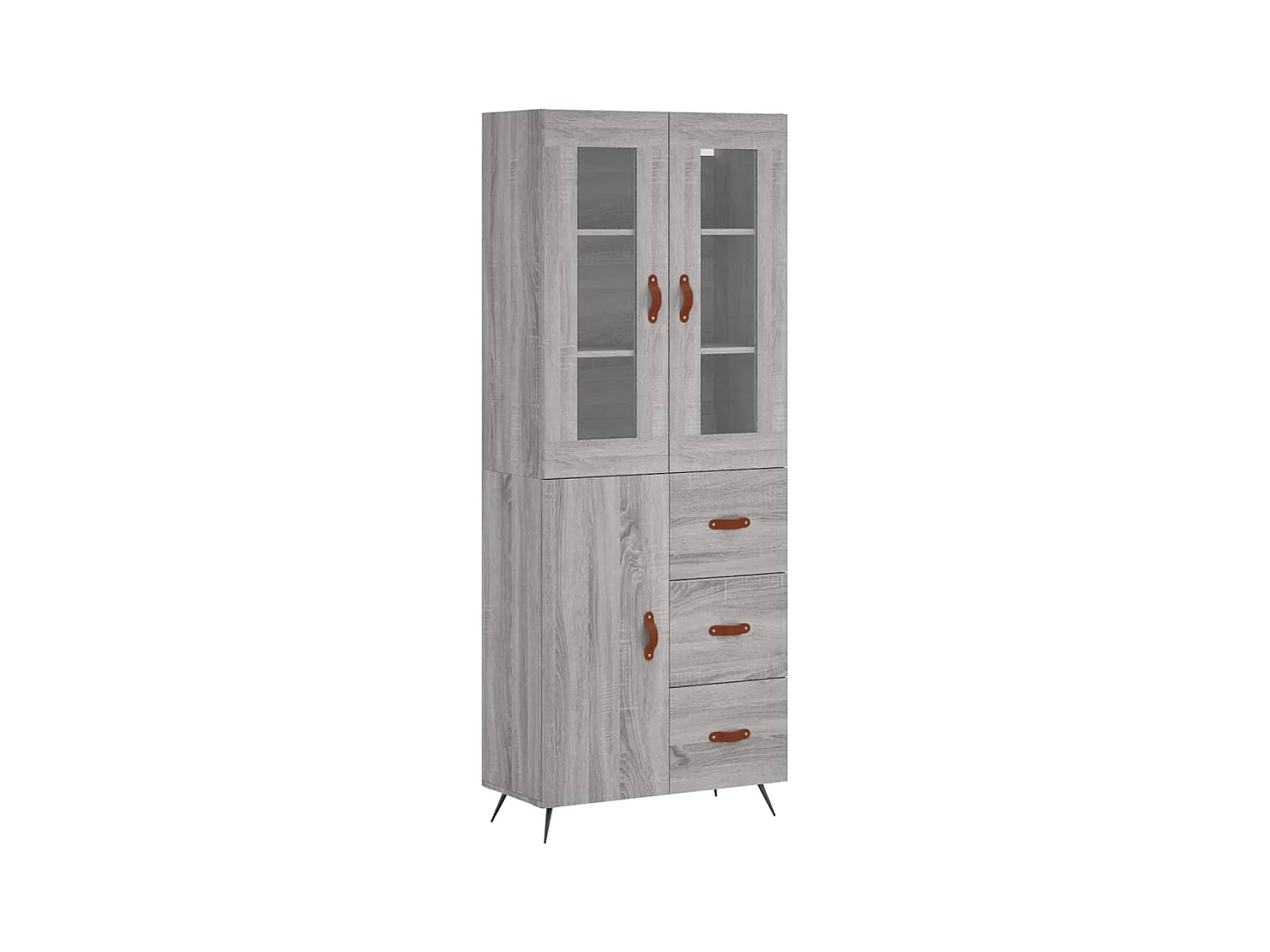 Buffet haut Sonoma gris 69,5x34x180 cm Bois d'ingénierie