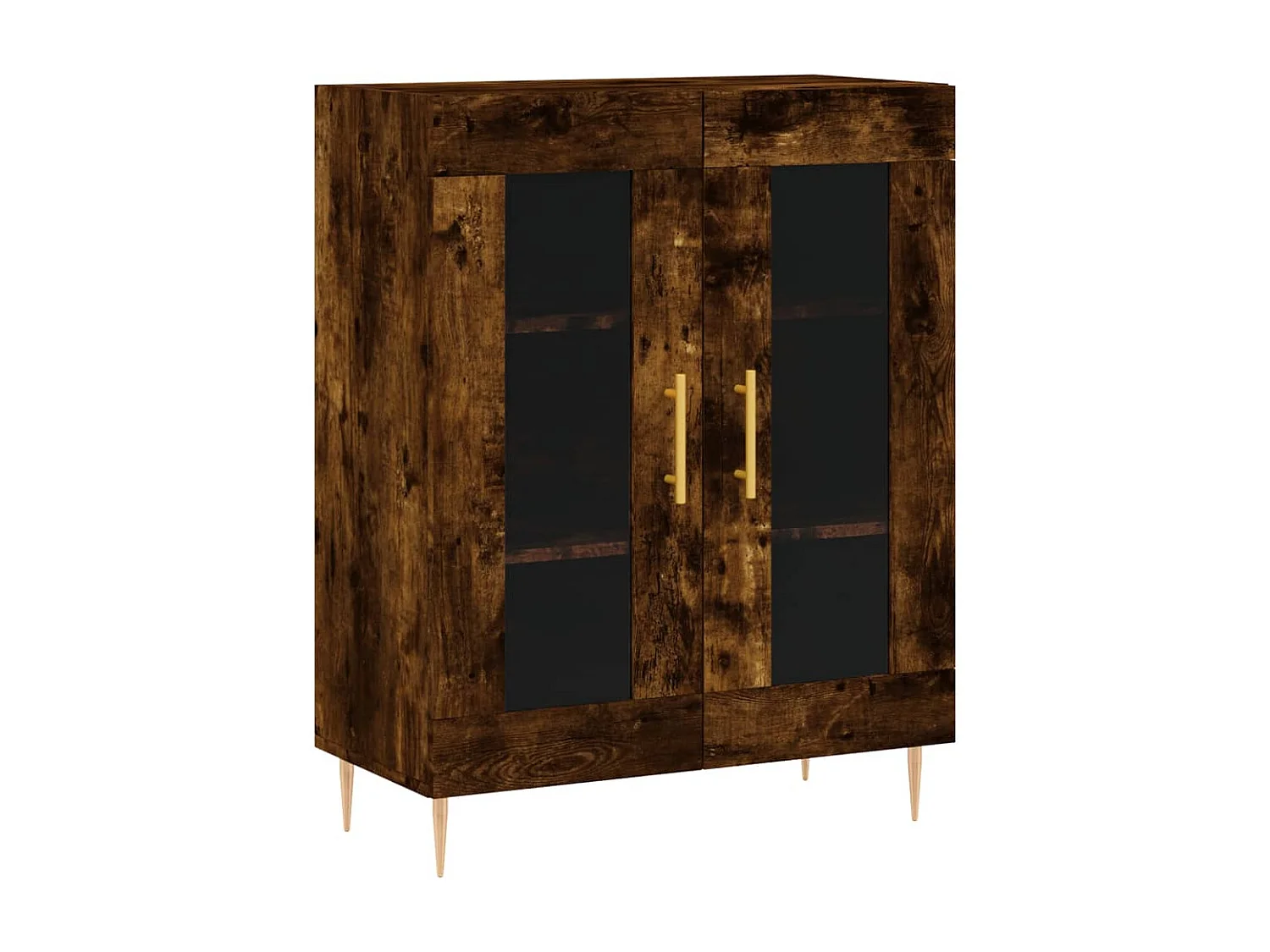 Buffet haut Chêne fumé 69,5x34x180 cm Bois d'ingénierie