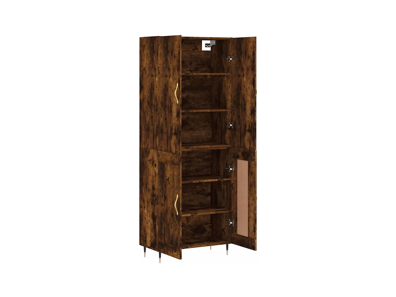 Buffet haut Chêne fumé 69,5x34x180 cm Bois d'ingénierie