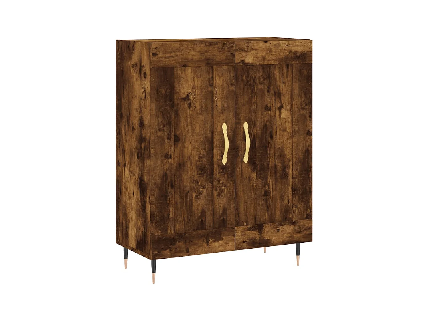 Buffet haut Chêne fumé 69,5x34x180 cm Bois d'ingénierie