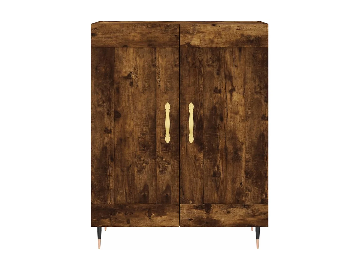 Hoge kast 69,5x34x180 cm bewerkt hout gerookt eikenkleurig