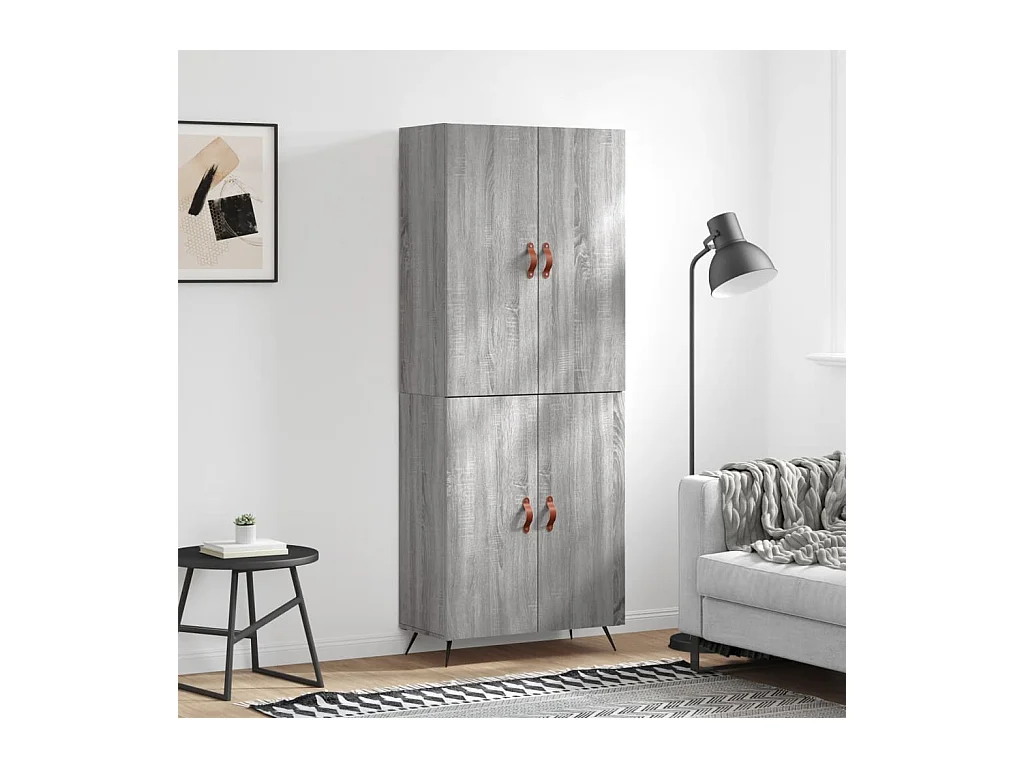 Buffet haut Sonoma gris 69,5x34x180 cm Bois d'ingénierie
