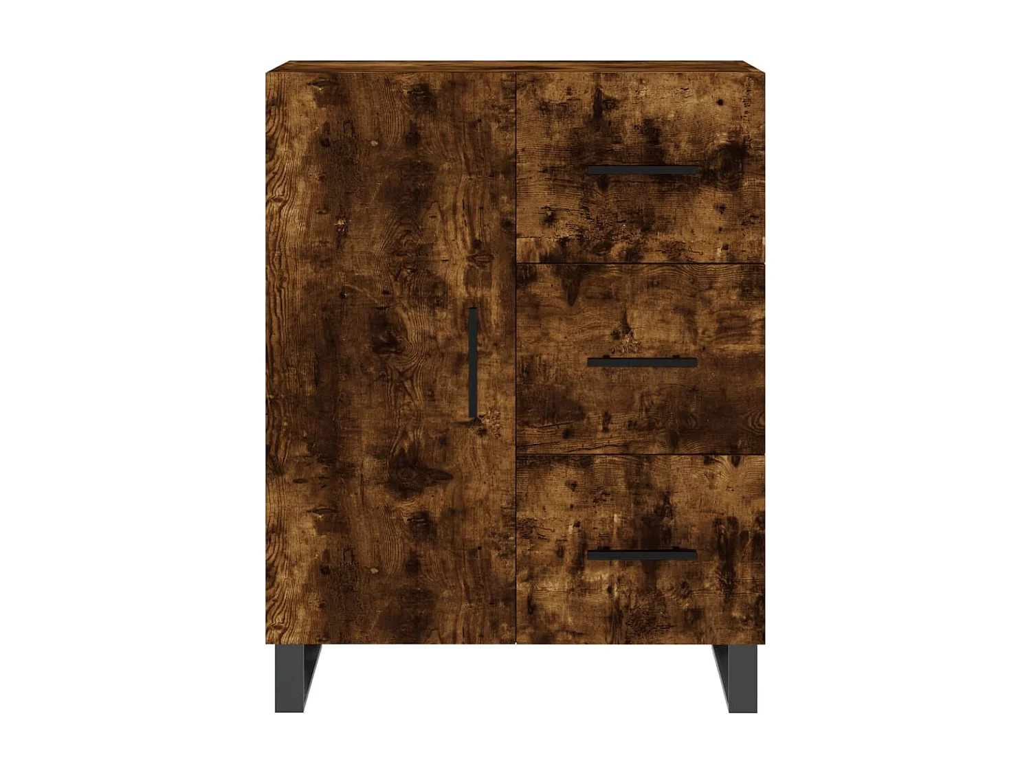 Buffet haut Chêne fumé 69,5x34x180 cm Bois d'ingénierie