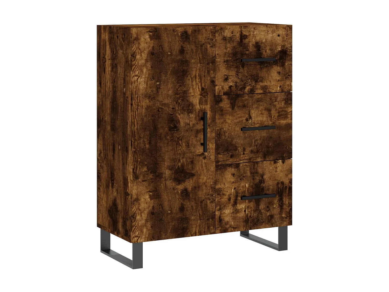 Buffet haut Chêne fumé 69,5x34x180 cm Bois d'ingénierie