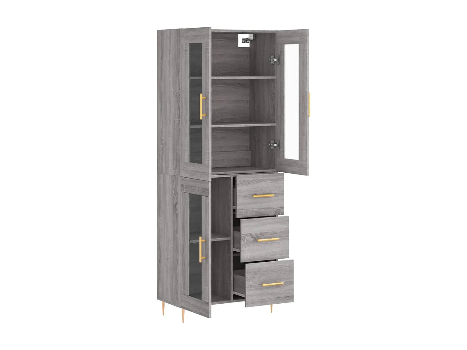 Buffet haut Sonoma gris 69,5x34x180 cm Bois d'ingénierie