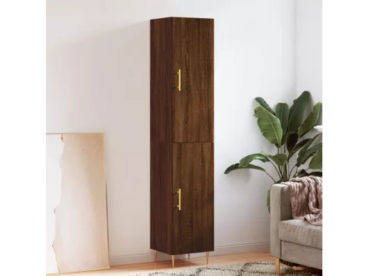 Kauf Unique Highboard Braun Eichen-Optik 34,5x34x180 cm Holzwerkstoff