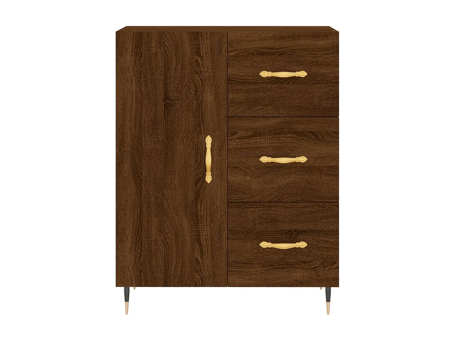 Buffet haut Chêne marron 69,5x34x180 cm Bois d'ingénierie