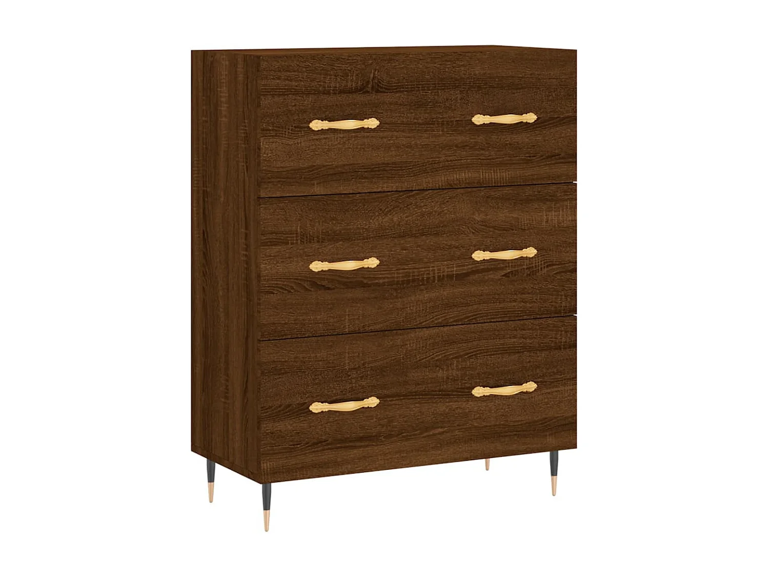 Buffet haut Chêne marron 69,5x34x180 cm Bois d'ingénierie