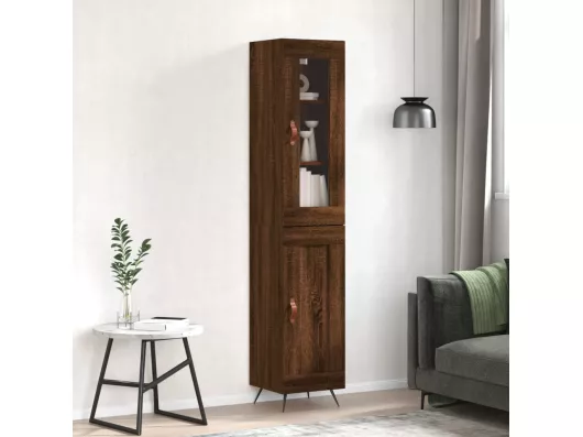 Kauf Unique Highboard Braun Eichen-Optik 34,5x34x180 cm Holzwerkstoff