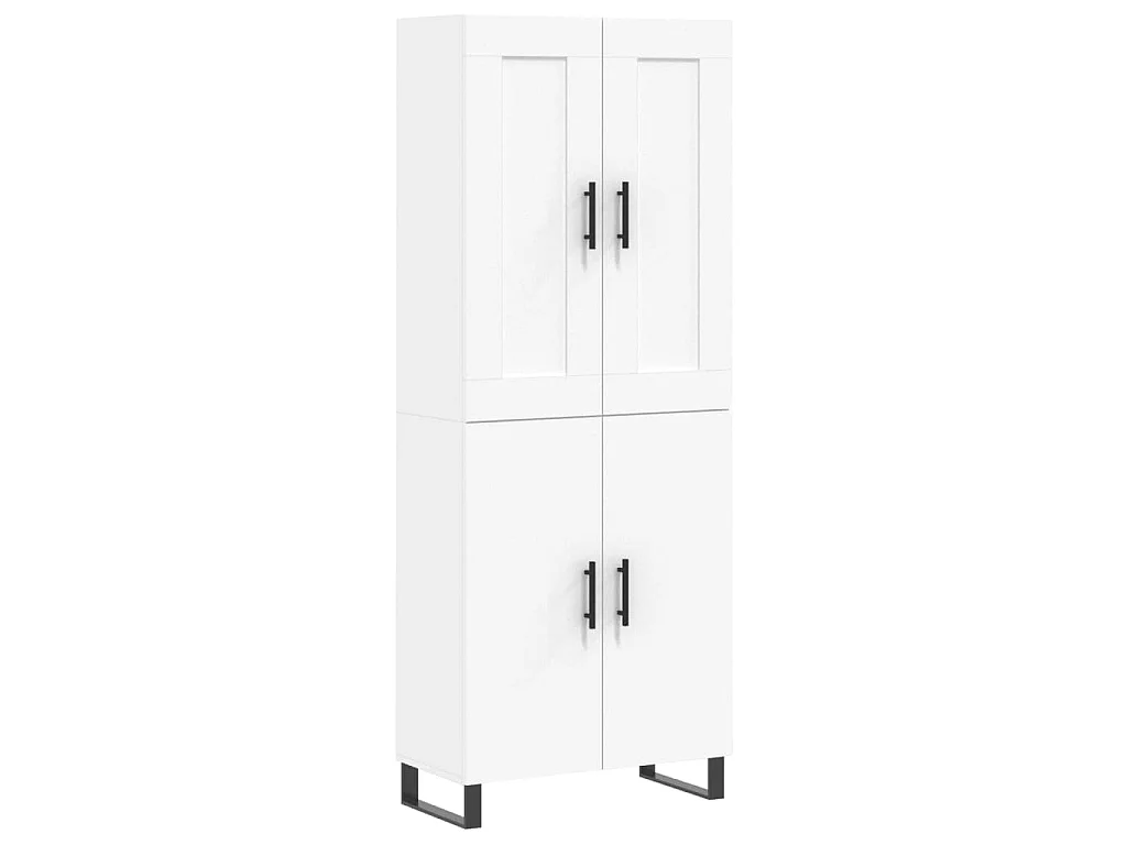 Credenza Bianca 69,5x34x180 cm in Legno Multistrato