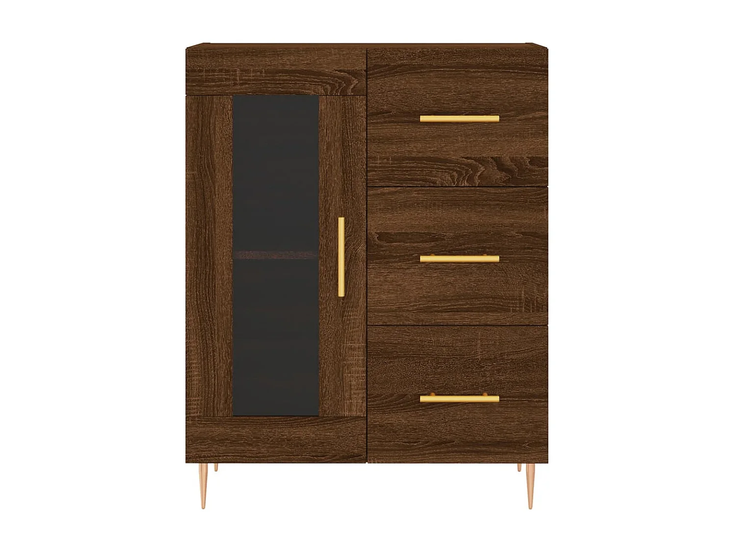 Highboard Braun Eichen-Optik 69,5x34x180 cm Holzwerkstoff