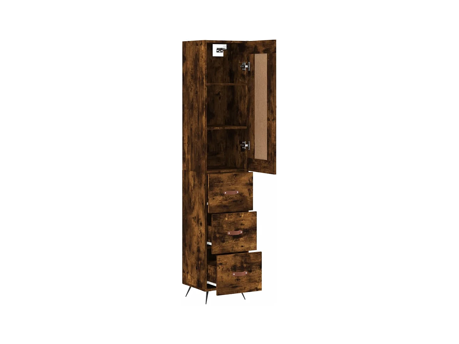 Highboard Räuchereiche 34,5x34x180 cm Holzwerkstoff