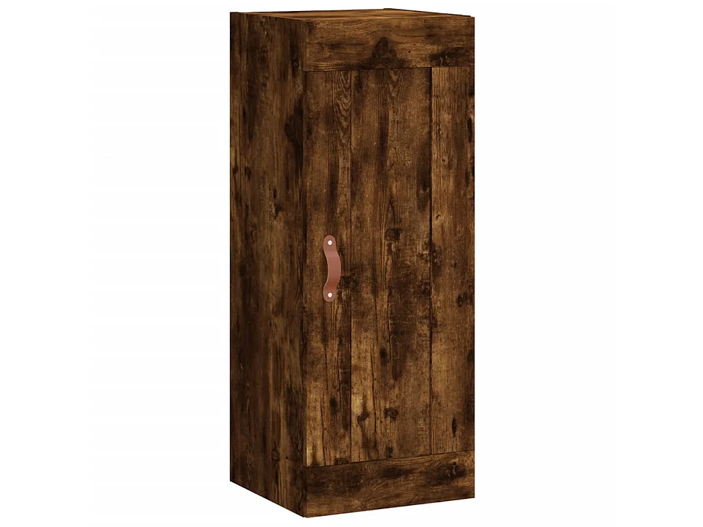 Buffet haut Chêne fumé 34,5x34x180 cm Bois d'ingénierie
