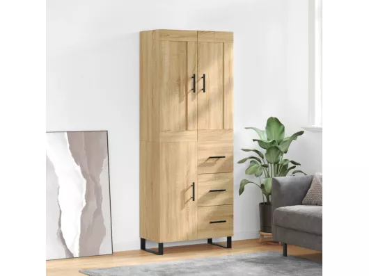 Kauf Unique Highboard Sonoma-Eiche 69,5x34x180 cm Holzwerkstoff