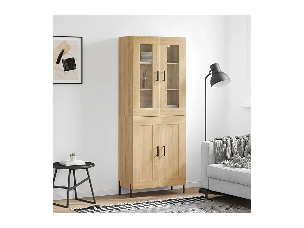 Buffet haut Chêne sonoma 69,5x34x180 cm Bois d'ingénierie