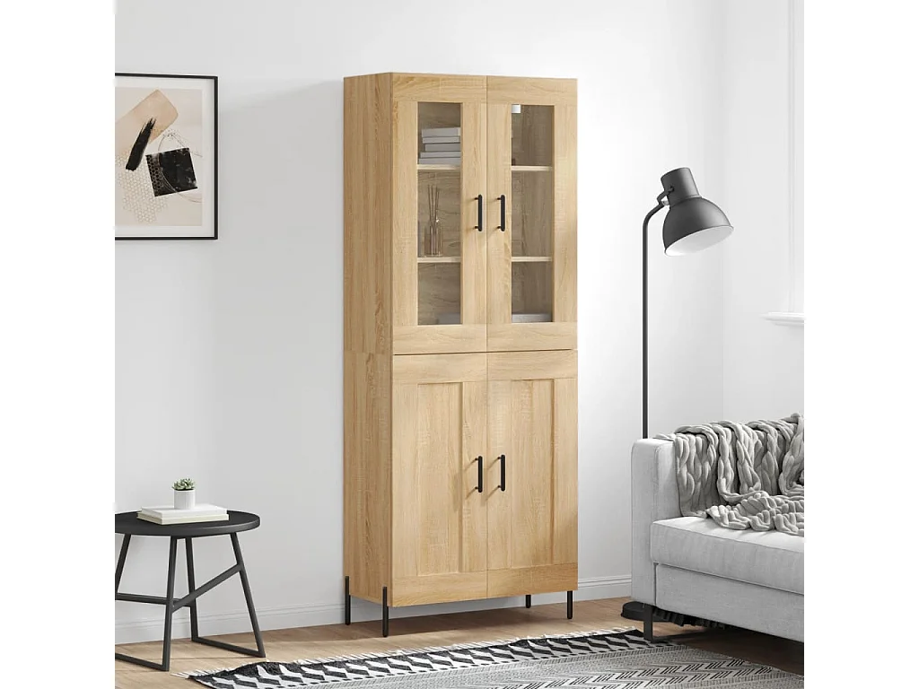 Buffet haut Chêne sonoma 69,5x34x180 cm Bois d'ingénierie