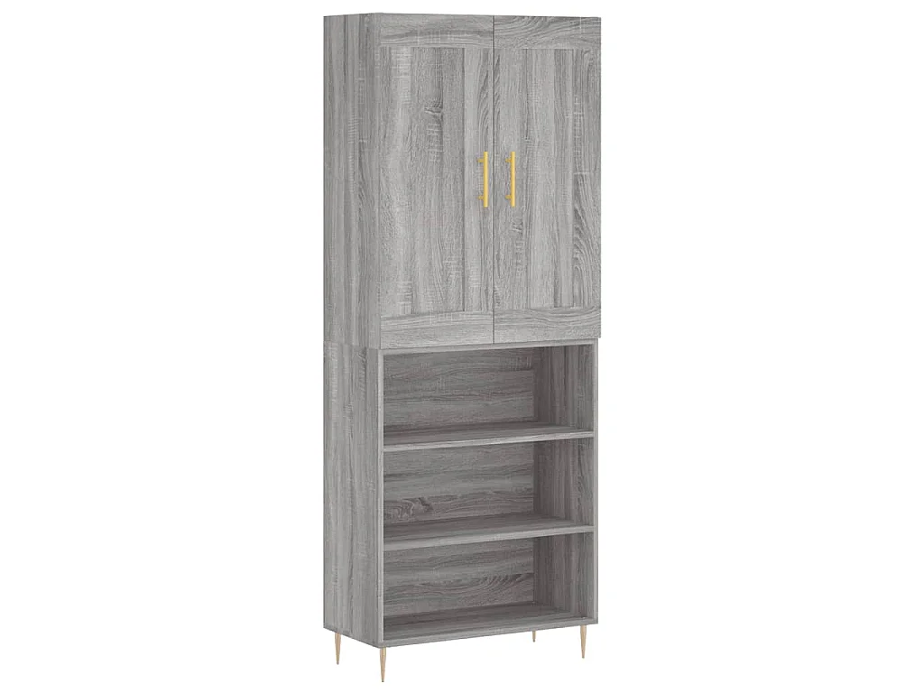 Buffet haut Sonoma gris 69,5x34x180 cm Bois d'ingénierie