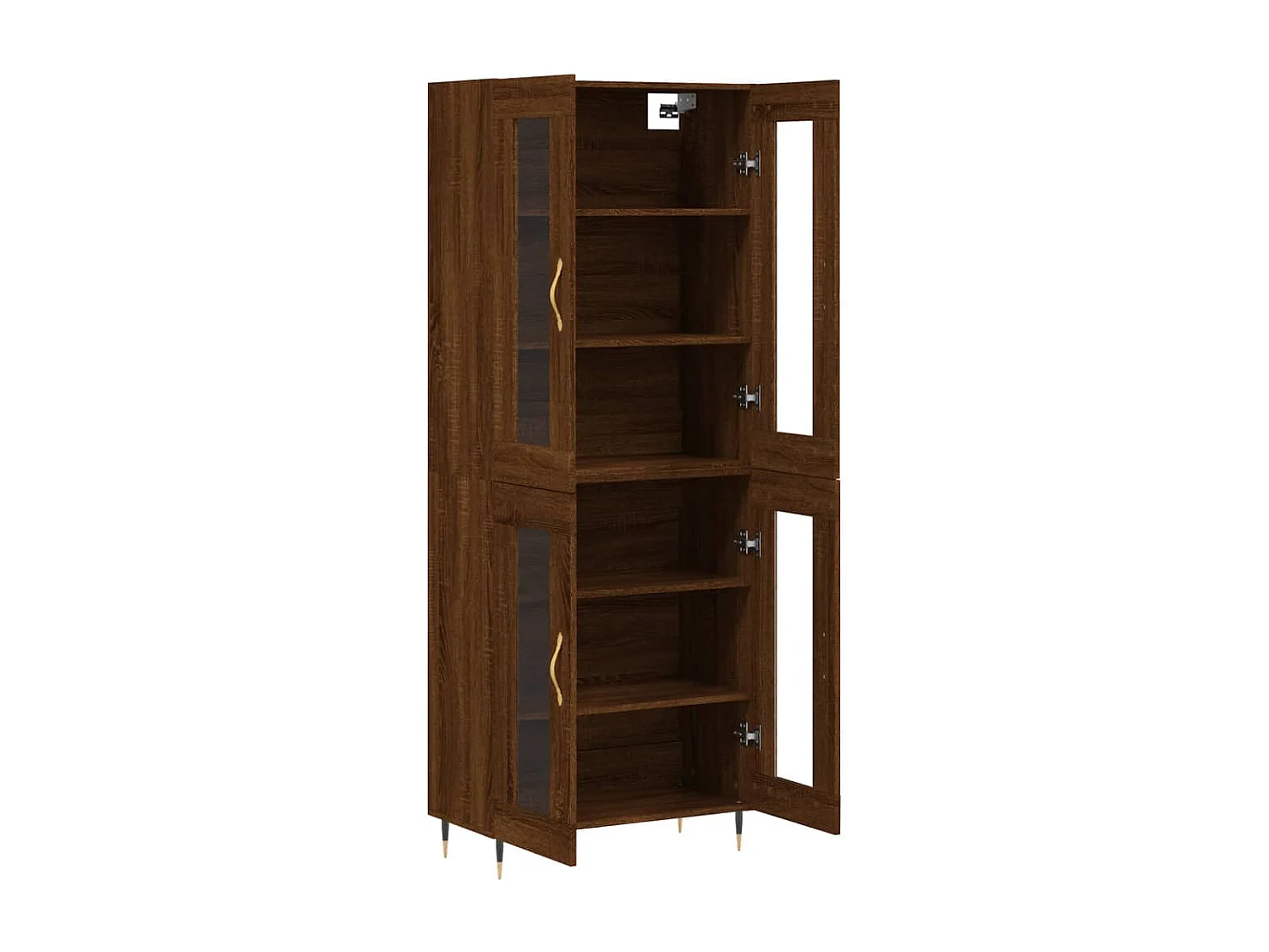 Credenza Rovere Marrone 69,5x34x180 cm in Legno Multistrato