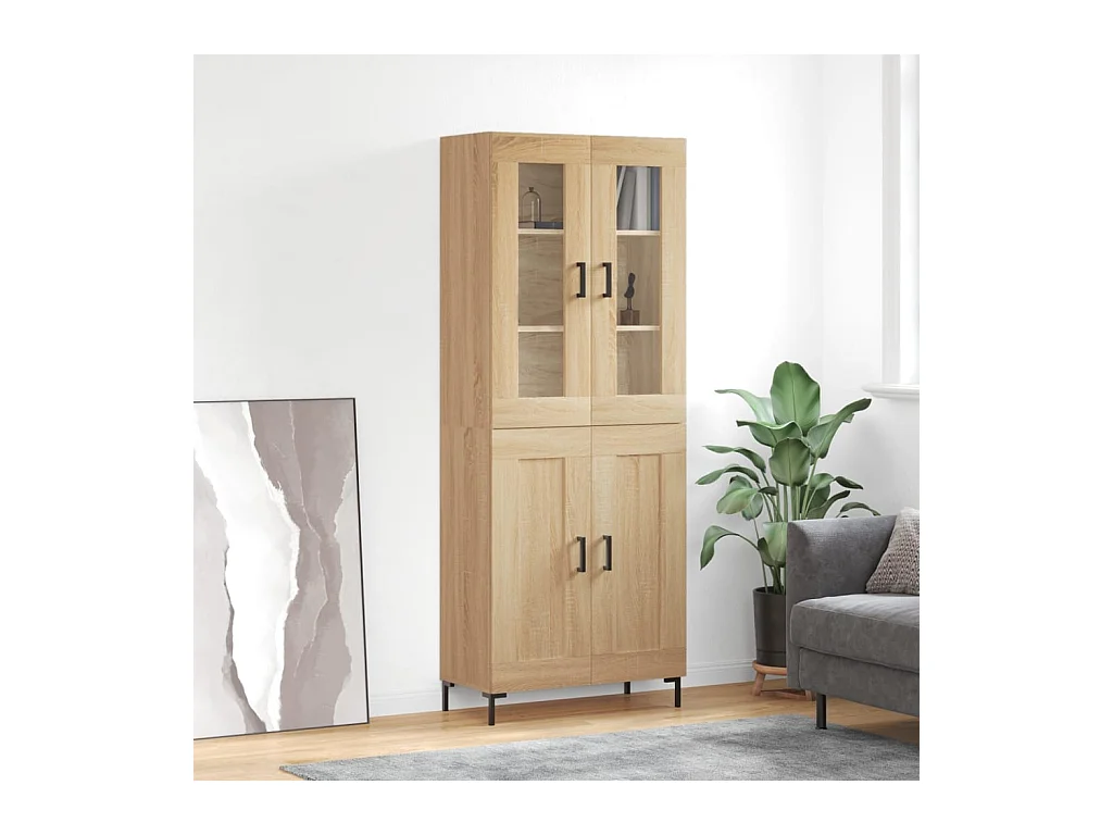 Buffet haut Chêne sonoma 69,5x34x180 cm Bois d'ingénierie