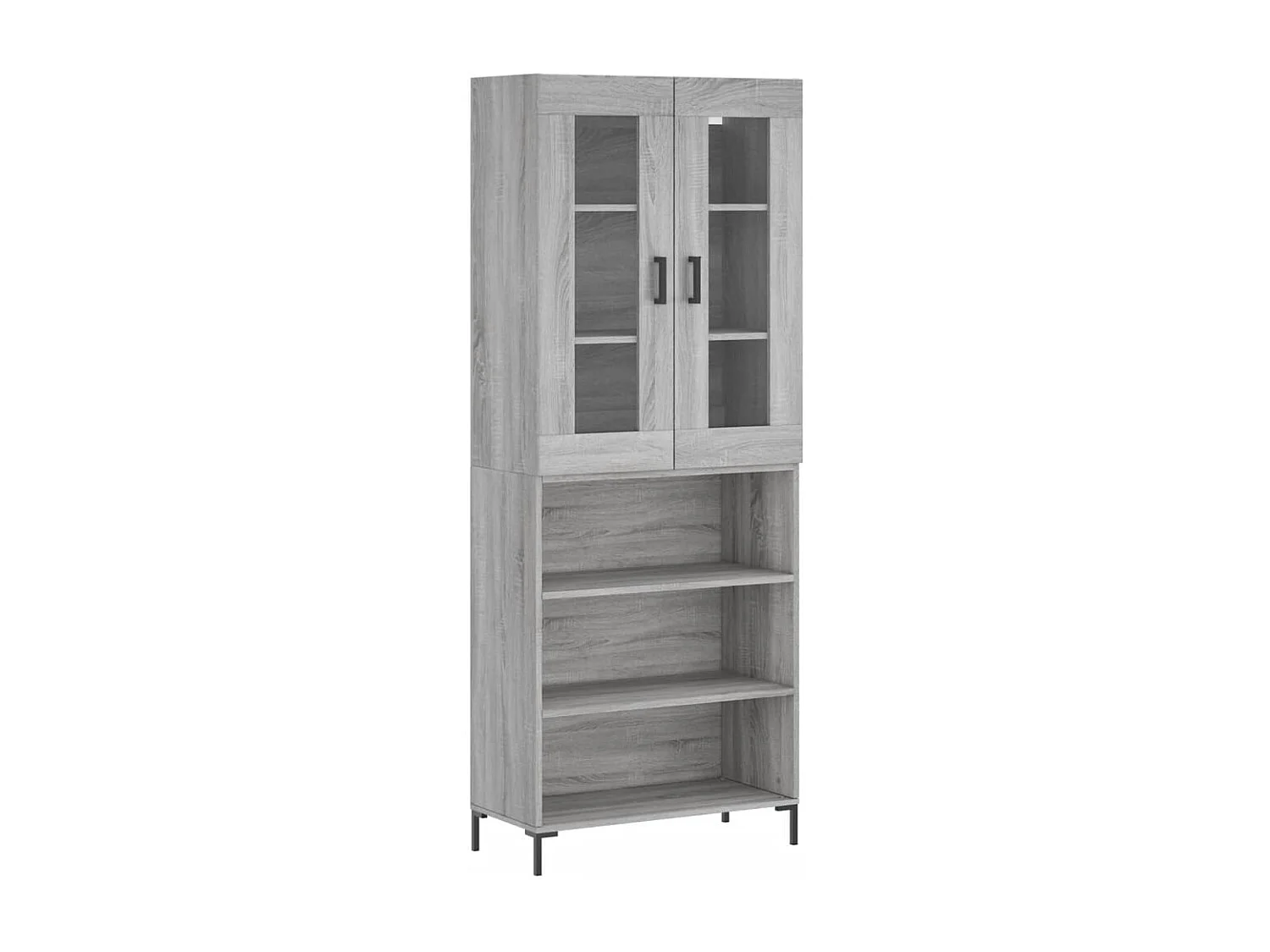 Credenza Grigio Sonoma 69,5x34x180 cm in Legno Multistrato