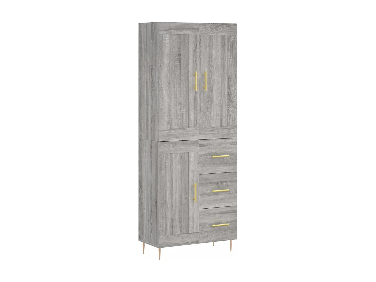 Highboard Grau Sonoma 69,5x34x180 cm Holzwerkstoff