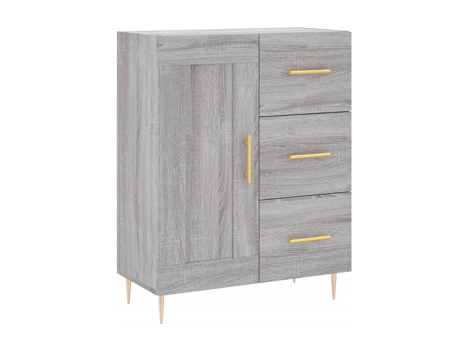 Highboard Grau Sonoma 69,5x34x180 cm Holzwerkstoff