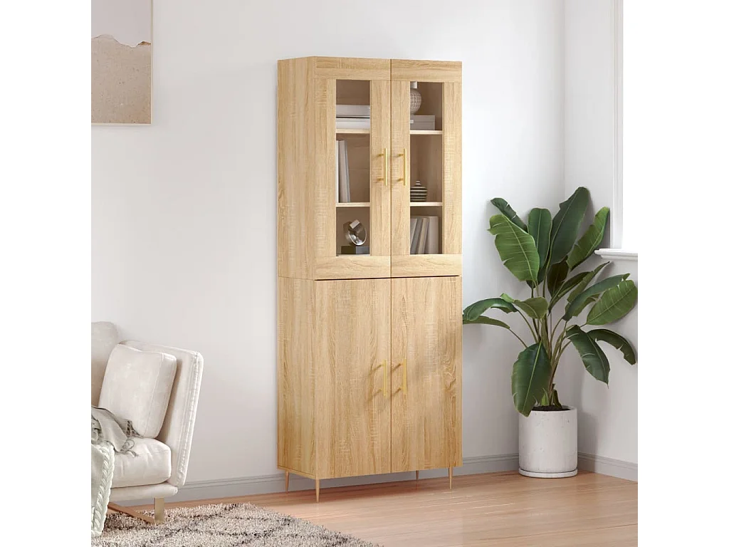 Buffet haut Chêne sonoma 69,5x34x180 cm Bois d'ingénierie