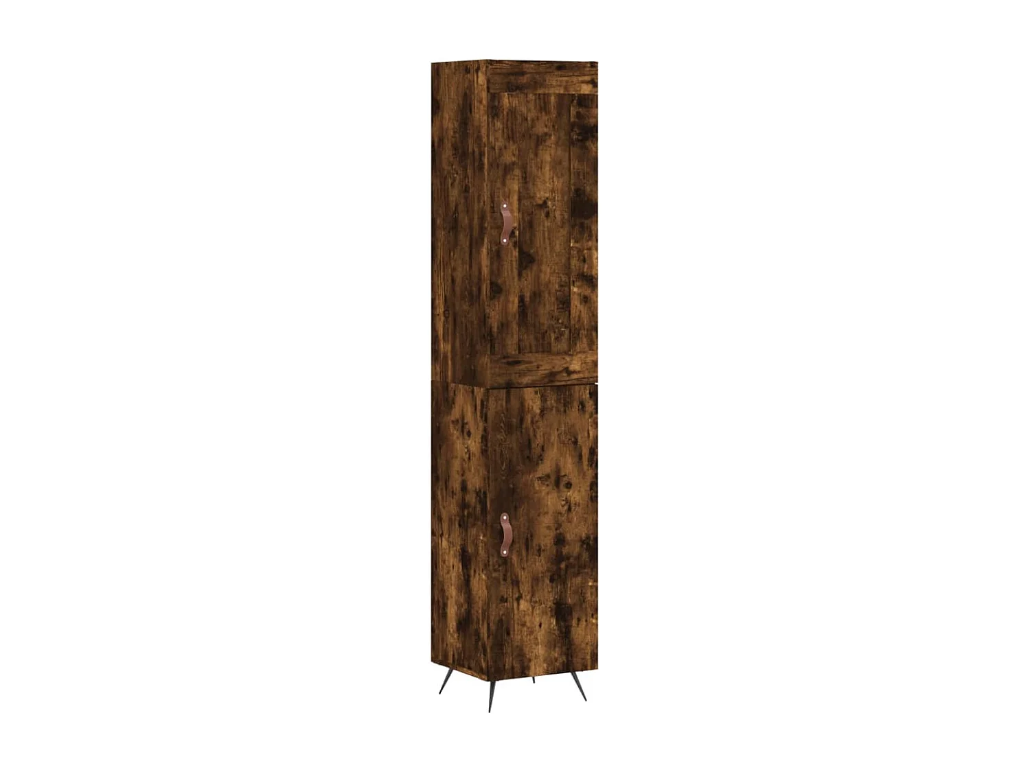 Buffet haut Chêne fumé 34,5x34x180 cm Bois d'ingénierie