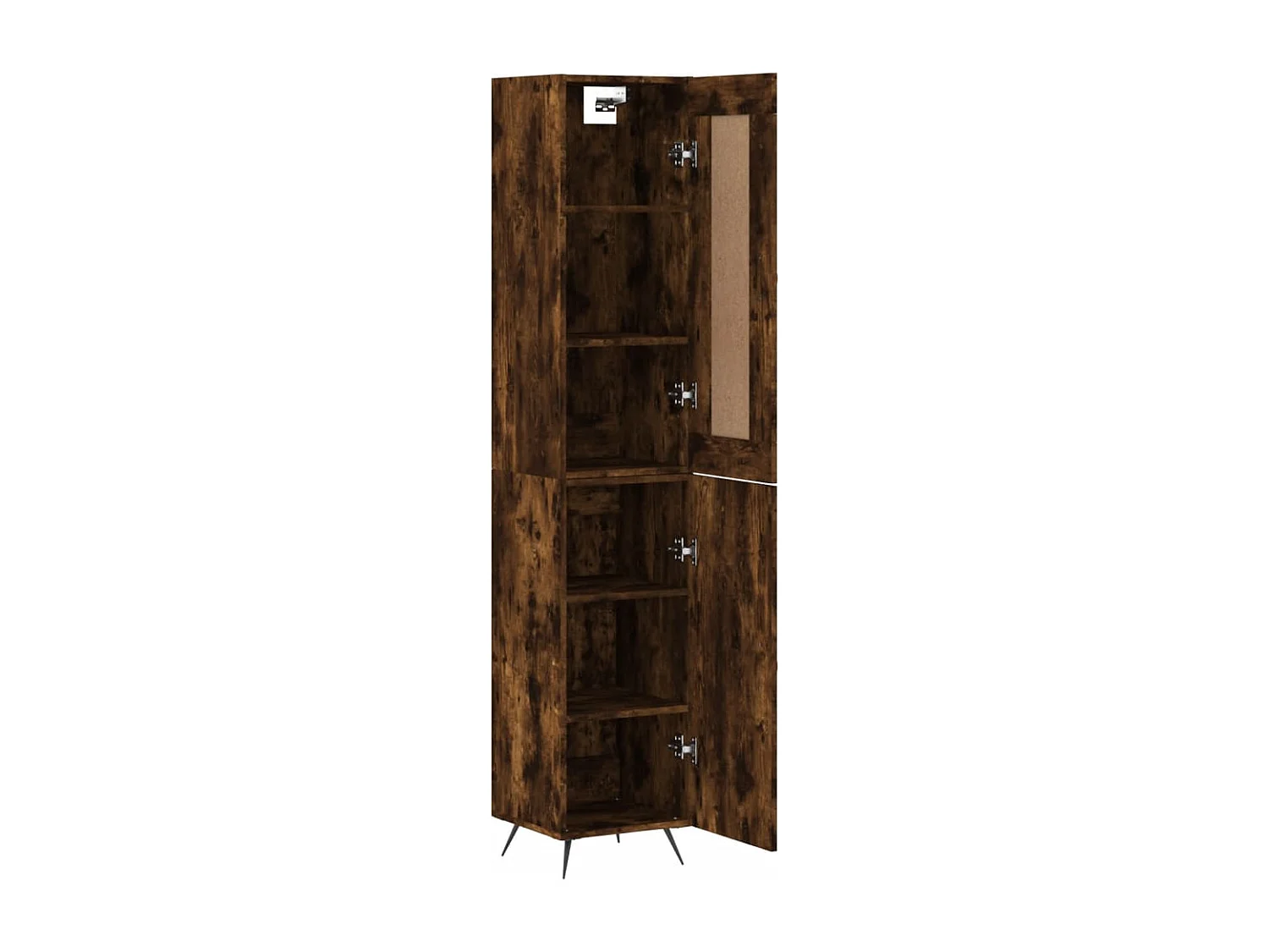 Buffet haut Chêne fumé 34,5x34x180 cm Bois d'ingénierie