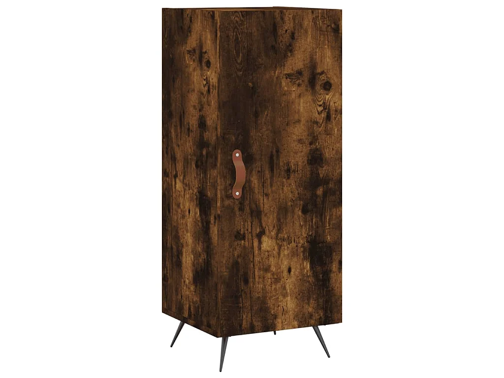 Hoge kast 34,5x34x180 cm bewerkt hout gerookt eikenkleurig