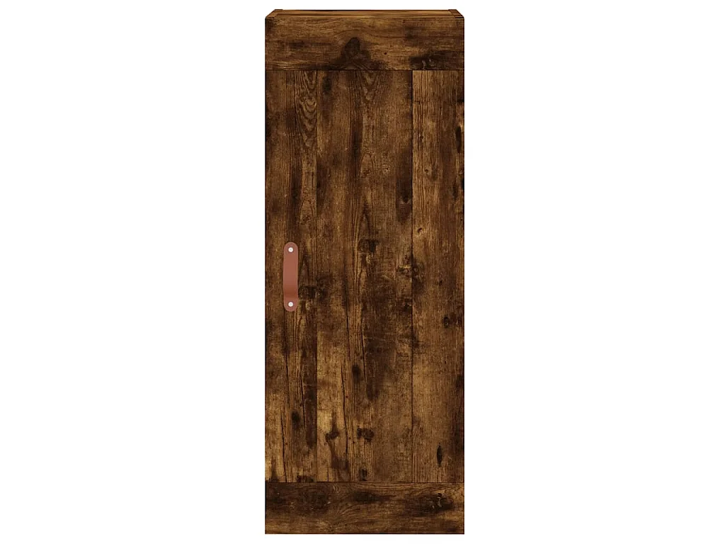 Hoge kast 34,5x34x180 cm bewerkt hout gerookt eikenkleurig