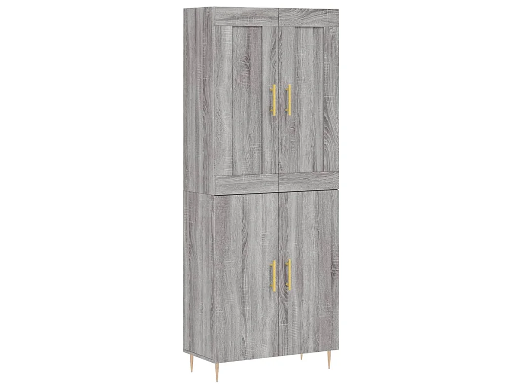 Aparador alto madera contrachapada gris sonoma 69,5x34x180 cm