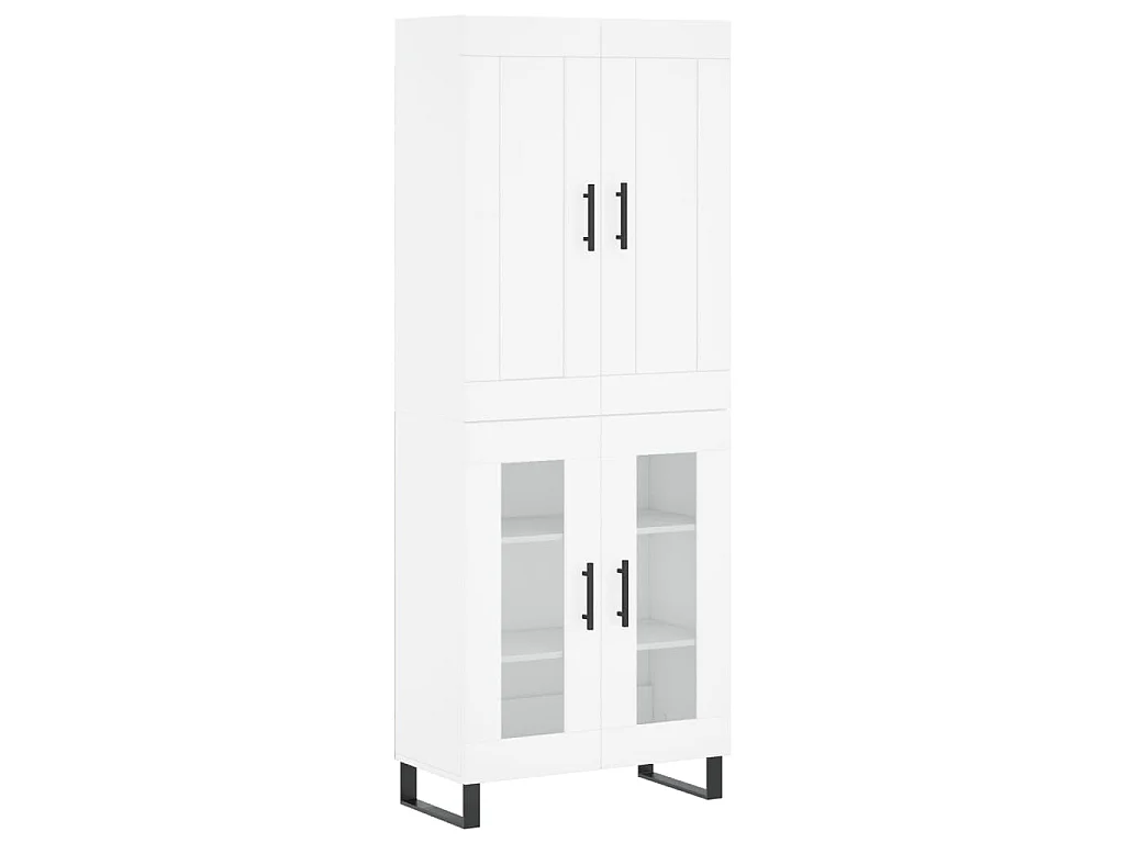 Hoge kast 69,5x34x180 cm bewerkt hout wit